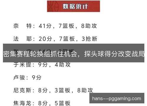 密集赛程轮换组抓住机会，探头球得分改变战局